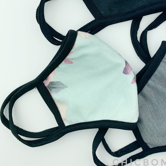 MINT FLORAL FASHION FACE MASK - FILTER INSERT - Picture 3 of 3